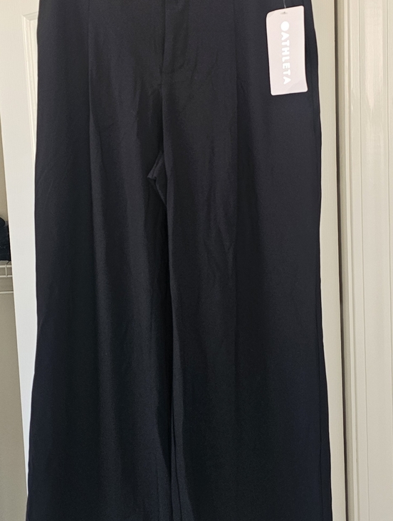 Classic Wide-Leg Black Trousers - Women's Pants - Picture 2 of 3